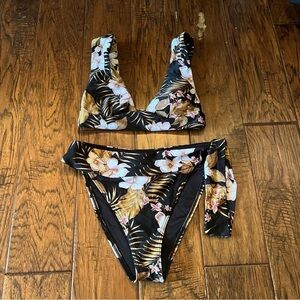 Rip Curl Black and Floral Bikini